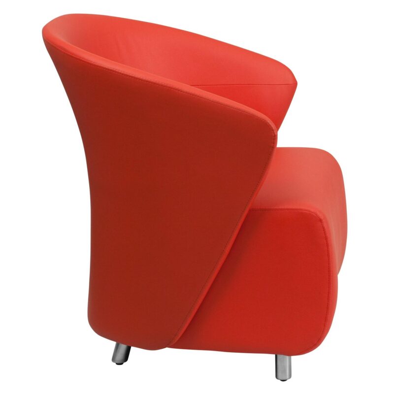 Flash Furniture Modern Red Faux leather Barrel Chair - Image 4