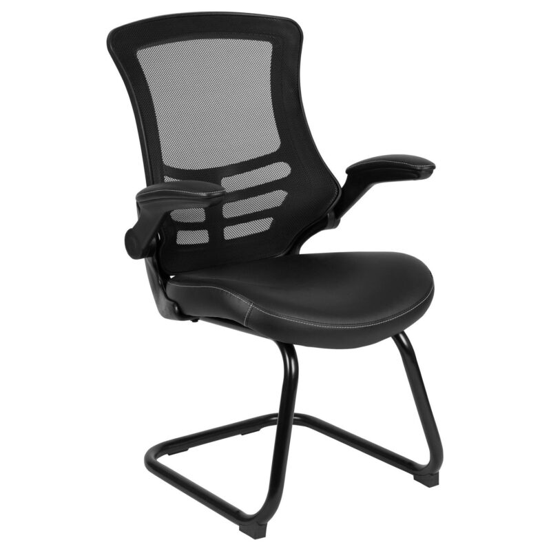 Flash Furniture Modern Black LeatherSoft Mesh Accent Chair