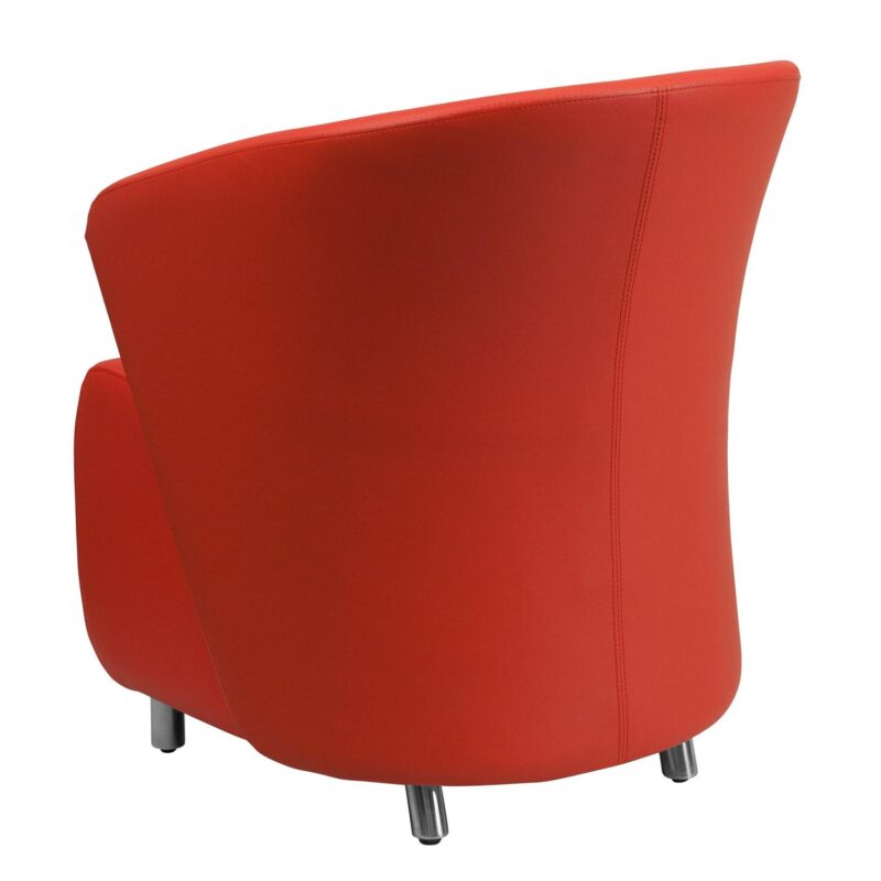 Flash Furniture Modern Red Faux leather Barrel Chair - Image 3
