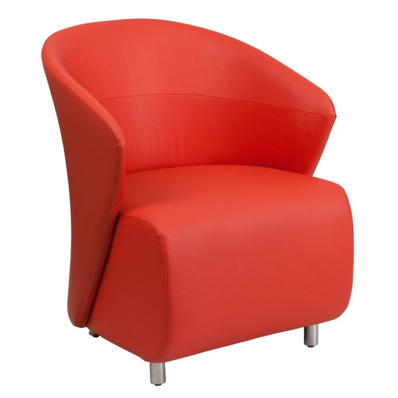 Flash Furniture Modern Red Faux leather Barrel Chair