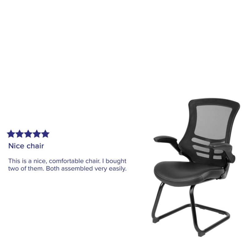Flash Furniture Modern Black LeatherSoft Mesh Accent Chair - Image 13