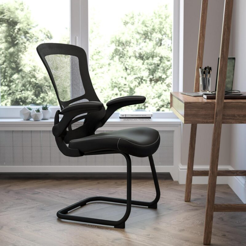 Flash Furniture Modern Black LeatherSoft Mesh Accent Chair - Image 3