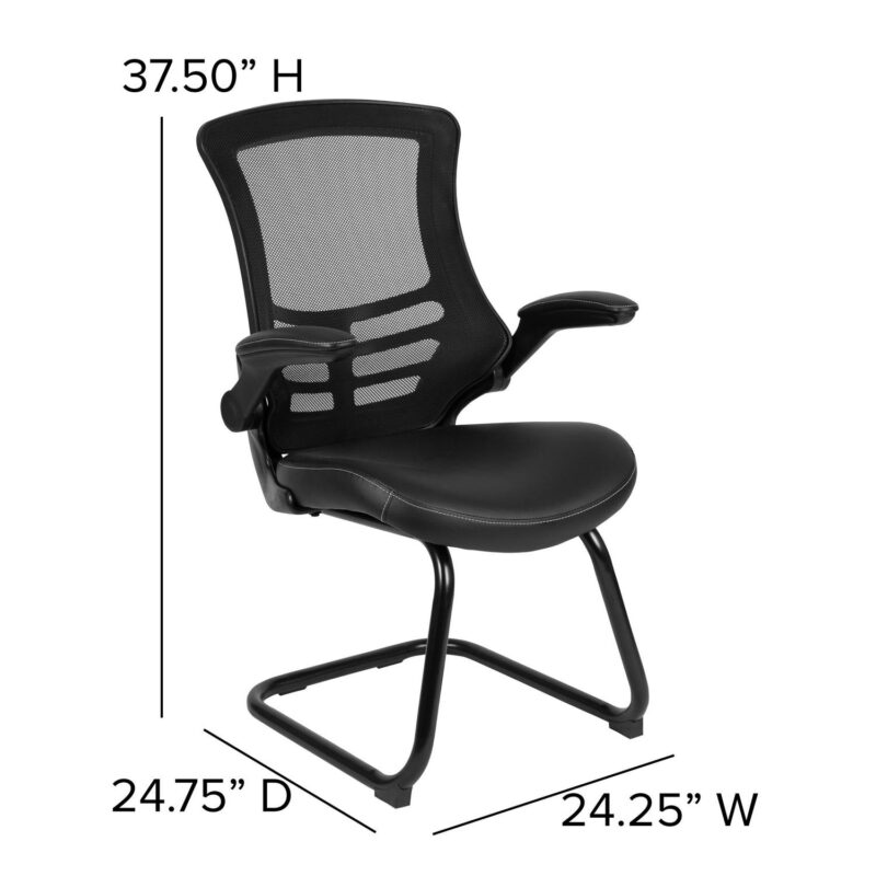 Flash Furniture Modern Black LeatherSoft Mesh Accent Chair - Image 4