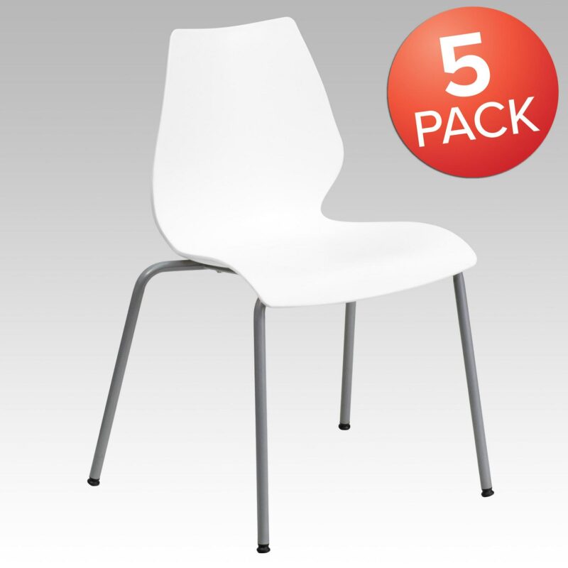 Flash Furniture Modern White Accent Chair - Image 3
