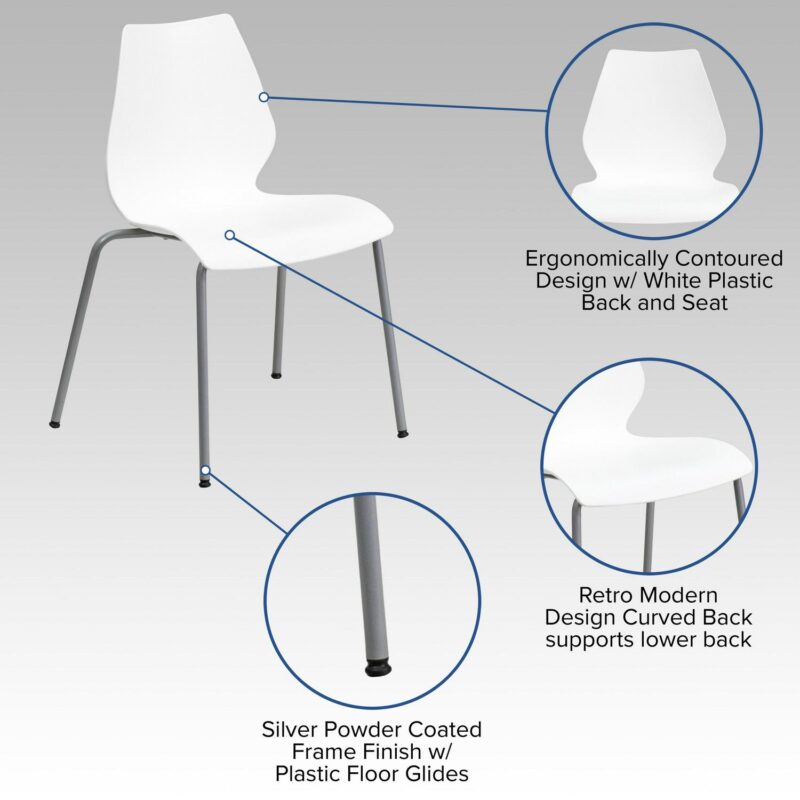 Flash Furniture Modern White Accent Chair - Image 9
