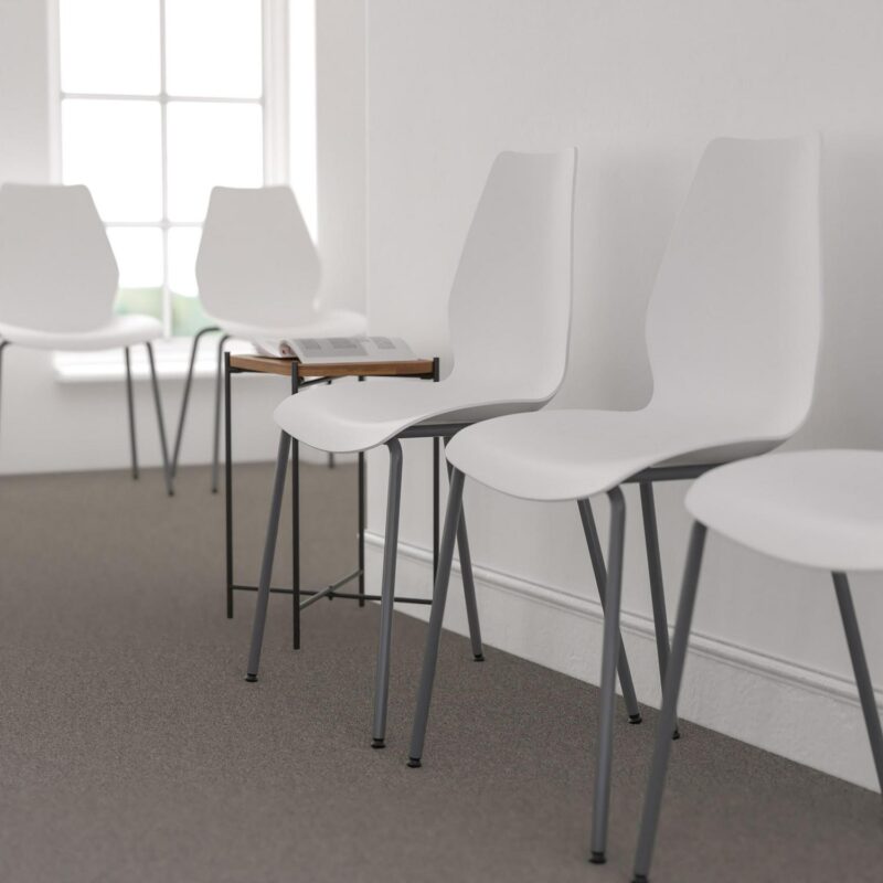 Flash Furniture Modern White Accent Chair - Image 4