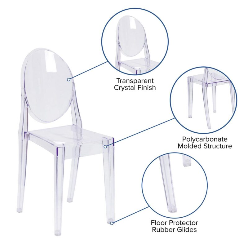 Flash Furniture Modern Clear Plastic Accent Chair - Image 2