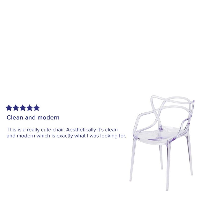 Flash Furniture Nesting Series Modern Clear Plastic Accent Chair - Image 11