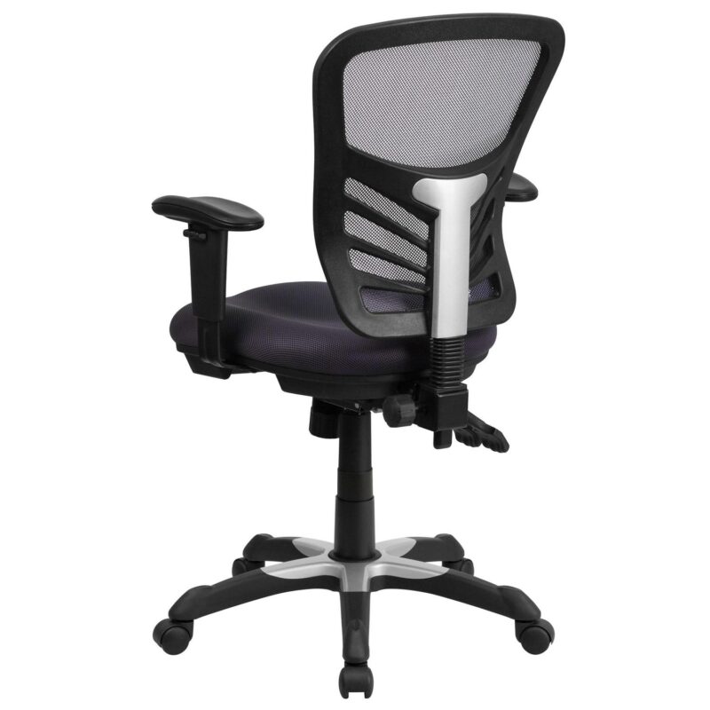 Flash Furniture Nicholas Dark Gray/Black Frame Contemporary Adjustable Height Swivel Mesh Executive Chair - Image 9