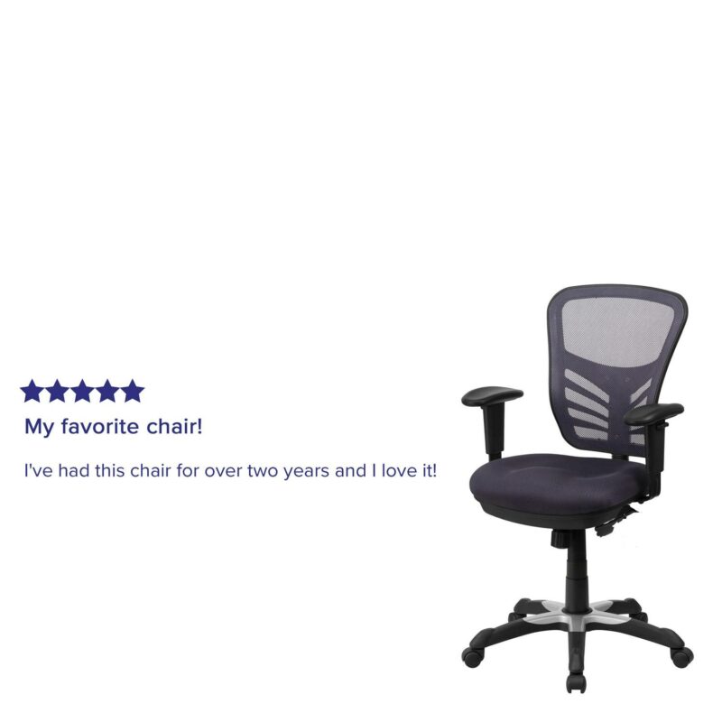 Flash Furniture Nicholas Dark Gray/Black Frame Contemporary Adjustable Height Swivel Mesh Executive Chair - Image 6