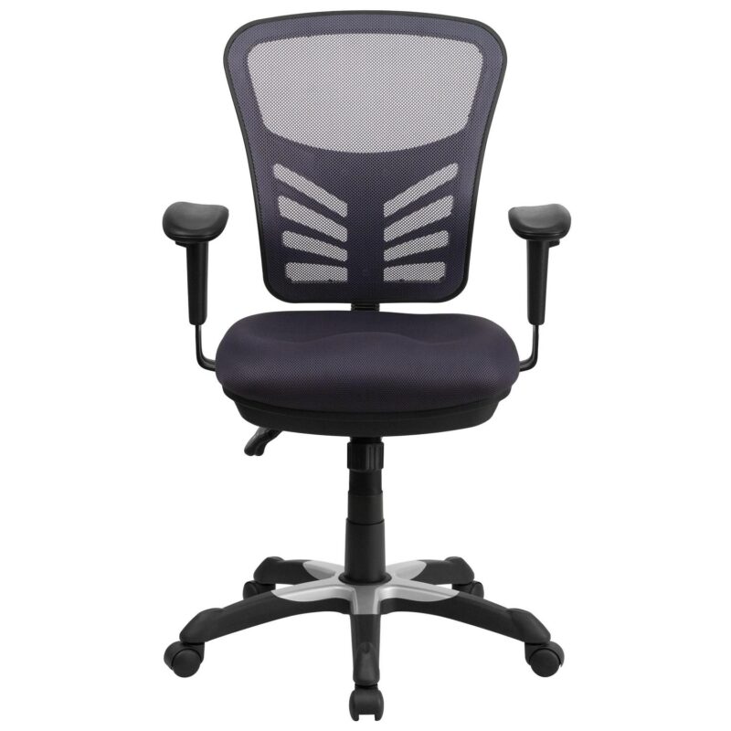 Flash Furniture Nicholas Dark Gray/Black Frame Contemporary Adjustable Height Swivel Mesh Executive Chair - Image 2