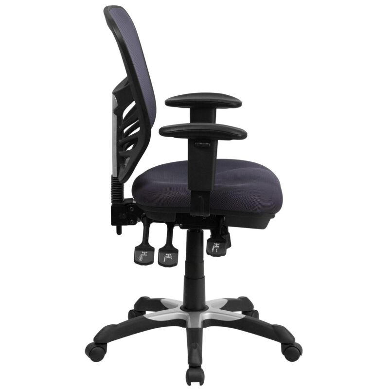 Flash Furniture Nicholas Dark Gray/Black Frame Contemporary Adjustable Height Swivel Mesh Executive Chair - Image 11