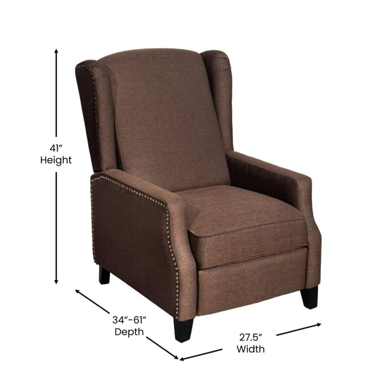 Flash Furniture Prescott Brown Polyester Upholstered Recliner - Image 6