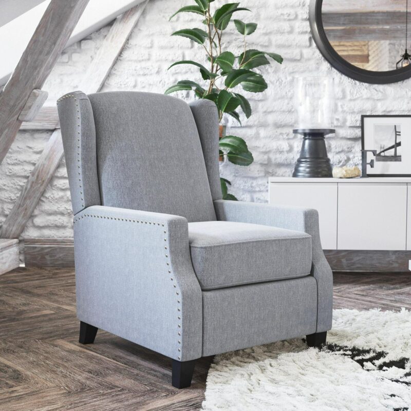 Flash Furniture Prescott Gray Polyester Upholstered Recliner - Image 2
