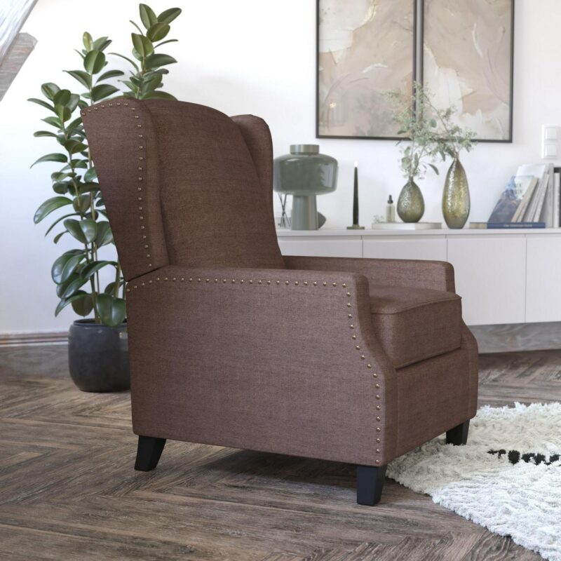 Flash Furniture Prescott Brown Polyester Upholstered Recliner - Image 4