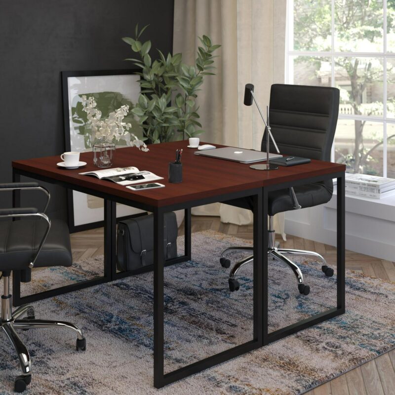 Flash Furniture Tiverton 47.25-Inches Brown Modern/Contemporary Computer desk - Image 7