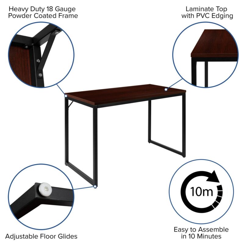 Flash Furniture Tiverton 47.25-Inches Brown Modern/Contemporary Computer desk - Image 5