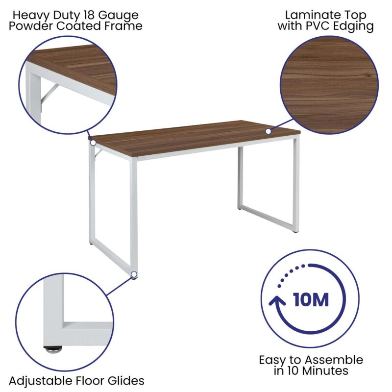 Flash Furniture Tiverton 47.25-Inches White Modern/Contemporary Computer desk - Image 4