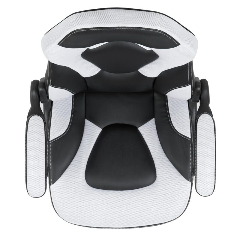 Flash Furniture X10 White Contemporary Adjustable Height Swivel Faux Leather Gaming Chair - Image 12