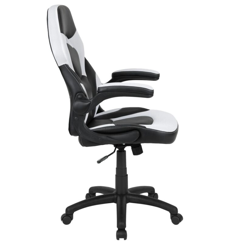 Flash Furniture X10 White Contemporary Adjustable Height Swivel Faux Leather Gaming Chair - Image 11