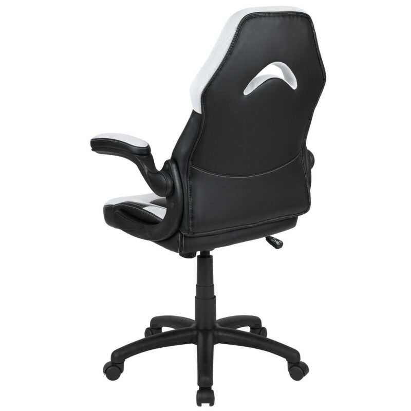 Flash Furniture X10 White Contemporary Adjustable Height Swivel Faux Leather Gaming Chair - Image 9