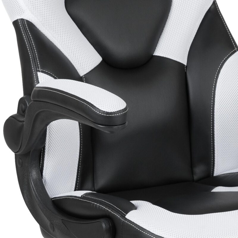 Flash Furniture X10 White Contemporary Adjustable Height Swivel Faux Leather Gaming Chair - Image 10