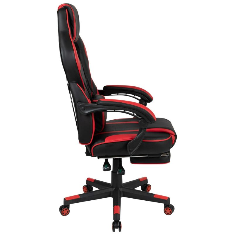 Flash Furniture X40 Black with Red Trim Contemporary Ergonomic Adjustable Height Swivel Faux Leather Gaming Chair - Image 11