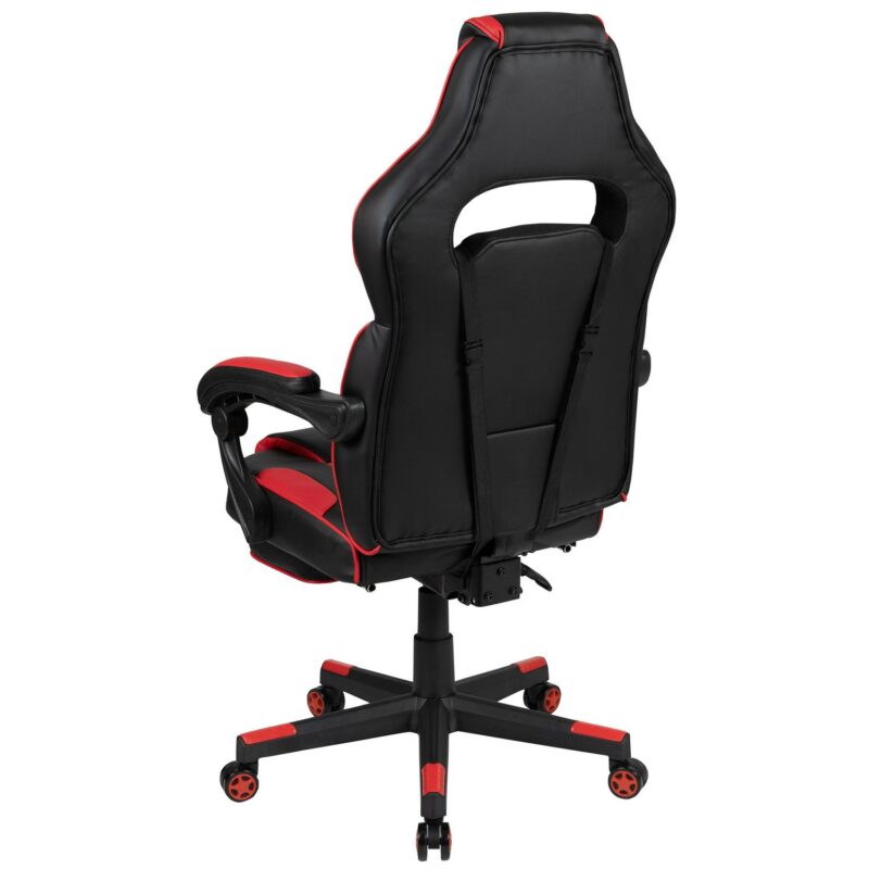 Flash Furniture X40 Black with Red Trim Contemporary Ergonomic Adjustable Height Swivel Faux Leather Gaming Chair - Image 9