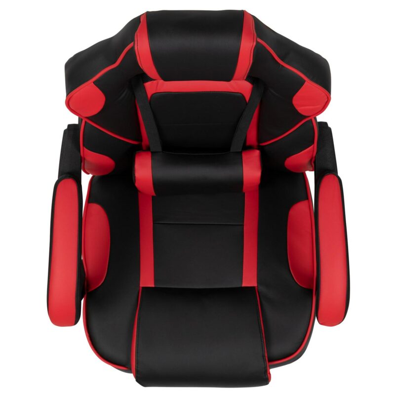 Flash Furniture X40 Black with Red Trim Contemporary Ergonomic Adjustable Height Swivel Faux Leather Gaming Chair - Image 12
