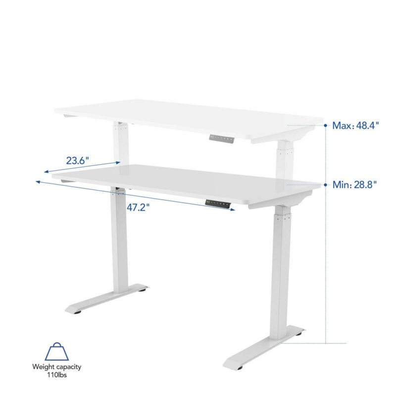 FlexiSpot Vici E9 47.2-in White Modern/Contemporary Standing desk - Image 3
