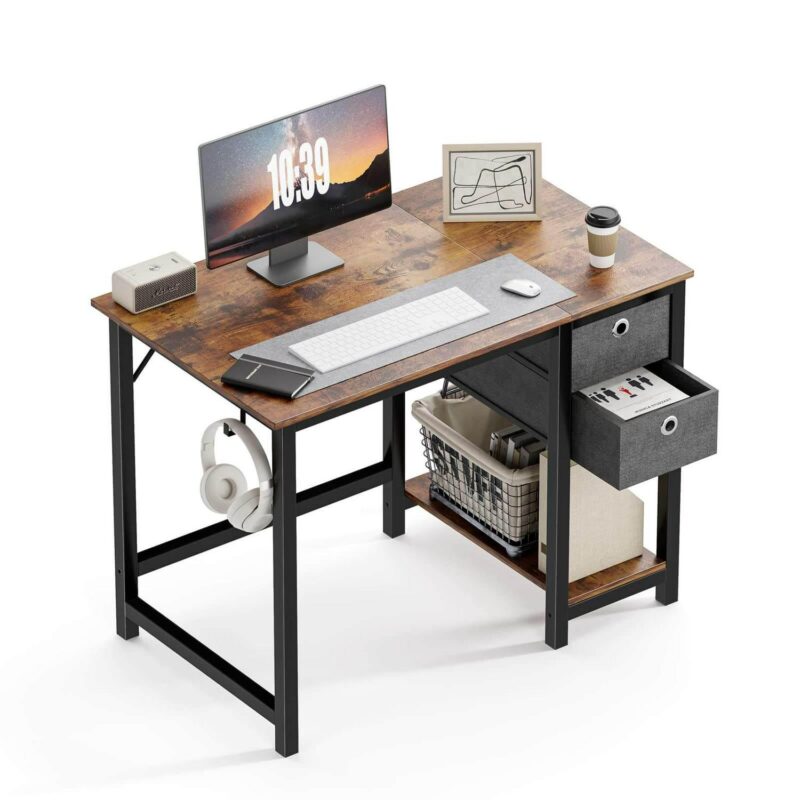 Flynama 39.37-Inches Brown Modern/Contemporary Writing desk