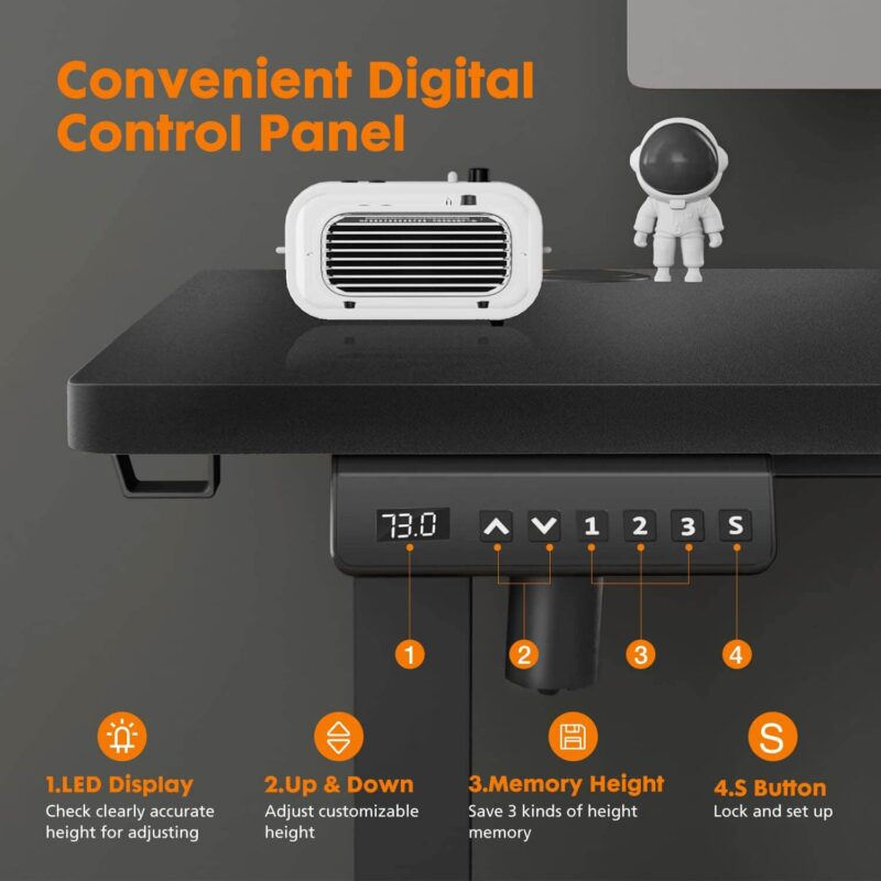 Flynama 39.37-in Black Modern/Contemporary Computer desk - Image 2
