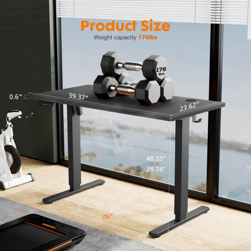 Flynama 39.37-in Black Modern/Contemporary Computer desk - Image 7
