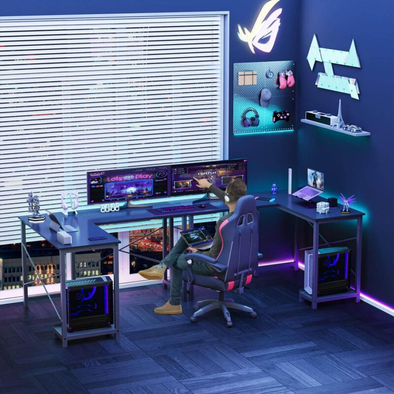 Flynama 41-Inches Black Modern/Contemporary L-shaped desk - Image 7