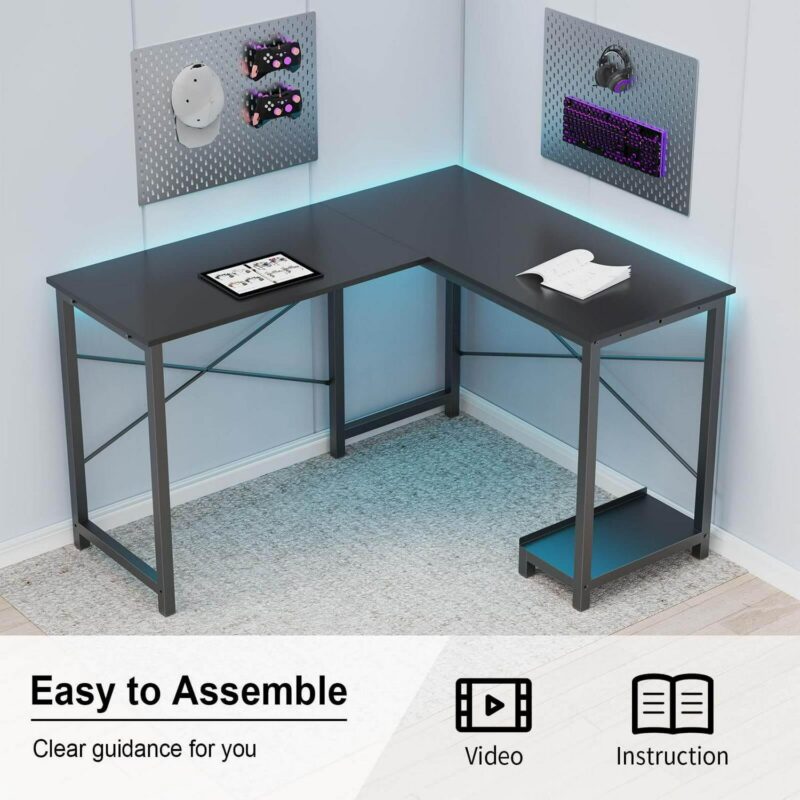 Flynama 41-Inches Black Modern/Contemporary L-shaped desk - Image 2