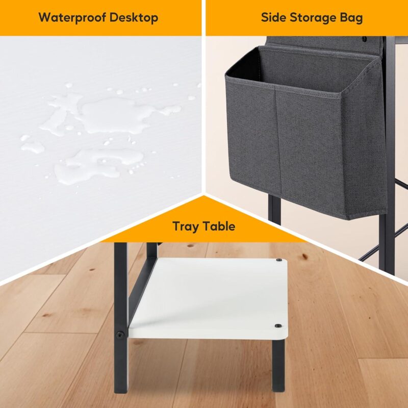 Flynama 50-Inches White Modern/Contemporary L-shaped desk - Image 7