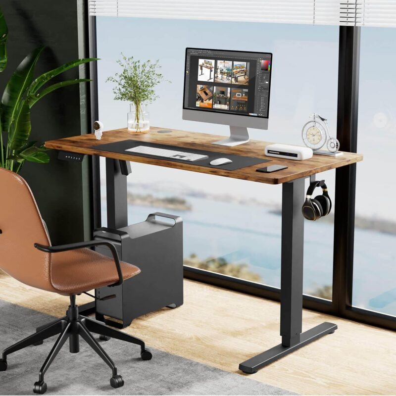 Flynama 55.12-Inches Brown Modern/Contemporary Computer desk - Image 2