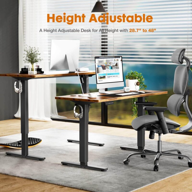 Flynama 55.12-Inches Brown Modern/Contemporary Computer desk - Image 4