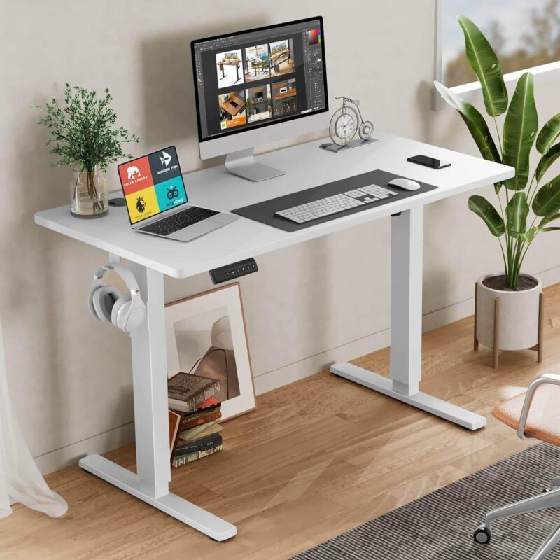 Flynama 55.12-in White Modern/Contemporary Computer desk - Image 6