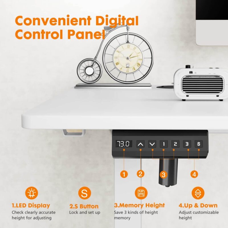 Flynama 55.12-in White Modern/Contemporary Computer desk - Image 4