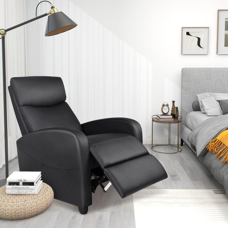 Flynama Black Faux leather Upholstered Tufted Zero Gravity Massage chair - Image 5