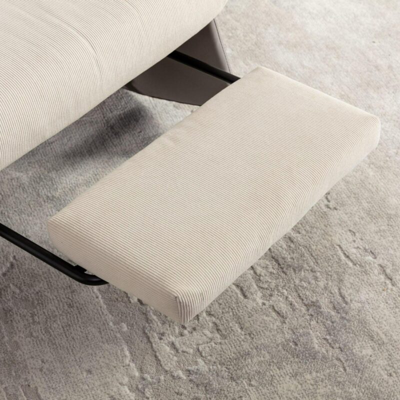 Flynama Gray Corduroy Upholstered Recliner - Image 8