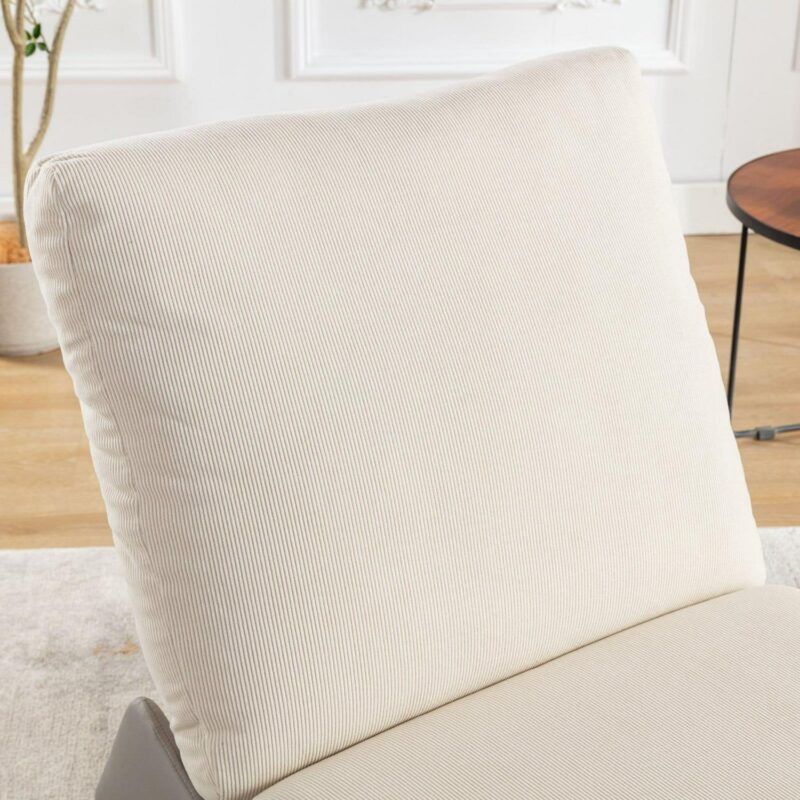 Flynama Gray Corduroy Upholstered Recliner - Image 6
