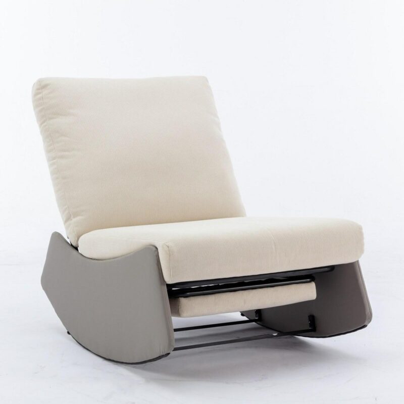 Flynama Gray Corduroy Upholstered Recliner