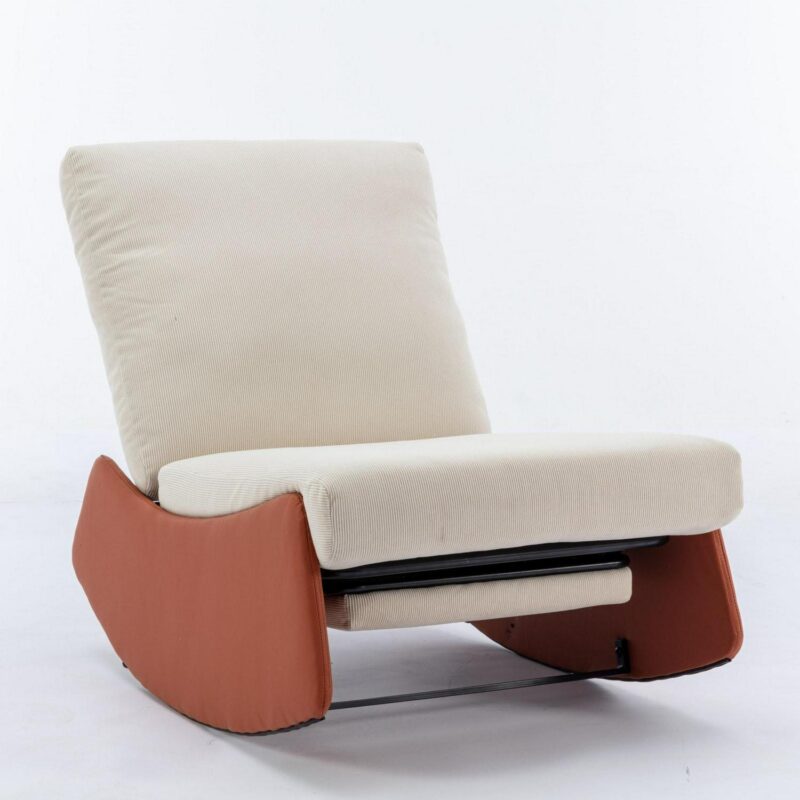 Flynama Orange Corduroy Upholstered Recliner