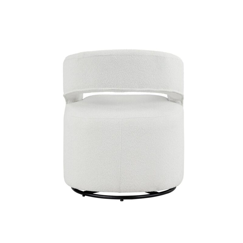 Furniture of America Stacy Modern White Boucle Swivel Accent Chair - Image 6