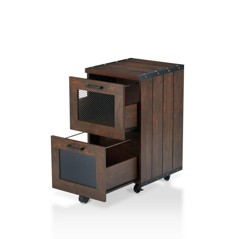 Furniture of America Melbeck Vintage walnut 2 -Drawer 15.7-Inches File Cabinet - Image 5