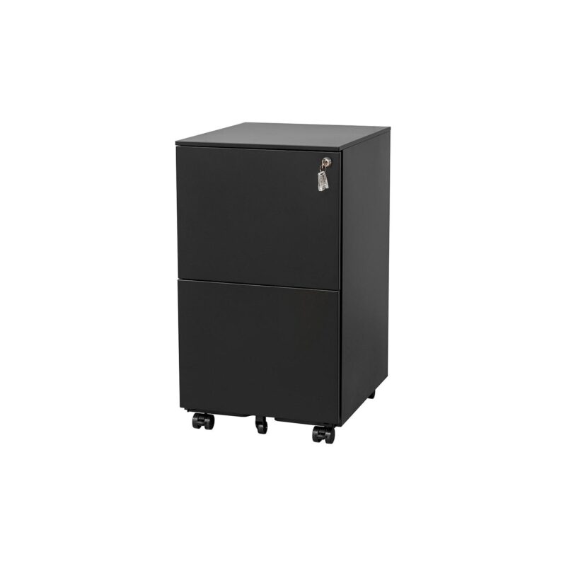 GZMR 2 Drawer File Cabinet with Lock Black 2 -Drawer 15.35-Inches File Cabinet