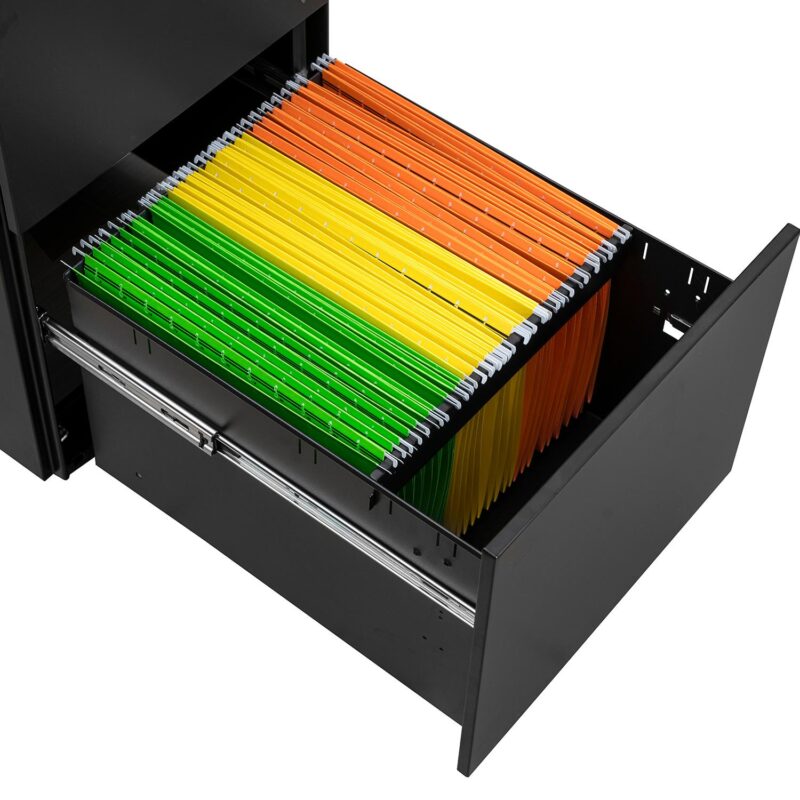 GZMR 2 Drawer File Cabinet with Lock Black 2 -Drawer 15.35-Inches File Cabinet - Image 10