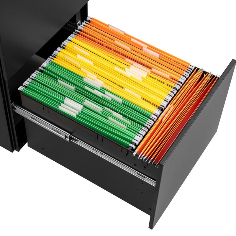 GZMR 2 Drawer File Cabinet with Lock Black 2 -Drawer 15.35-Inches File Cabinet - Image 11